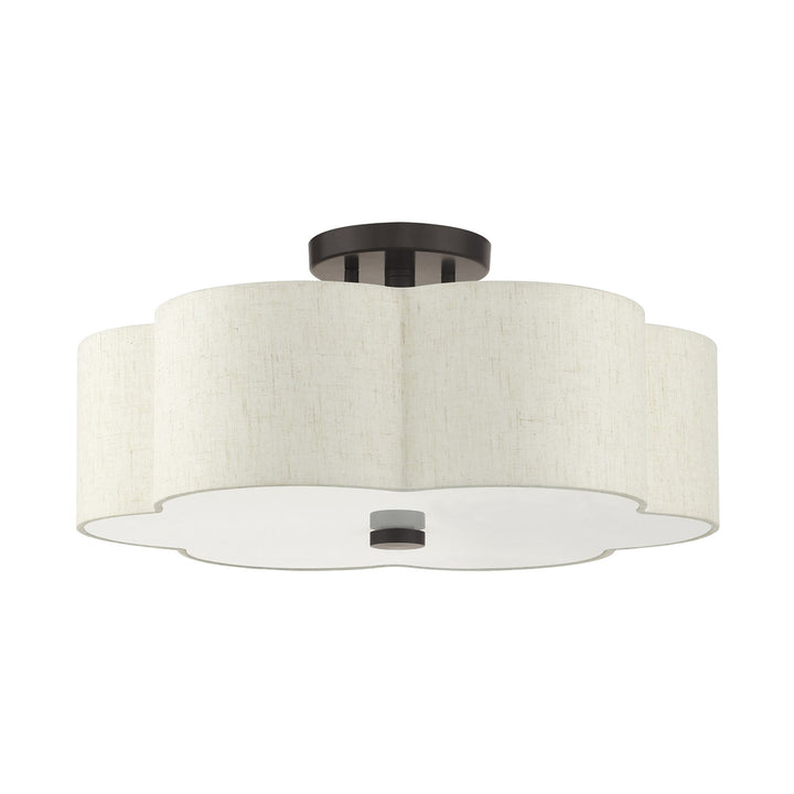 3 Light English Bronze Semi Flush