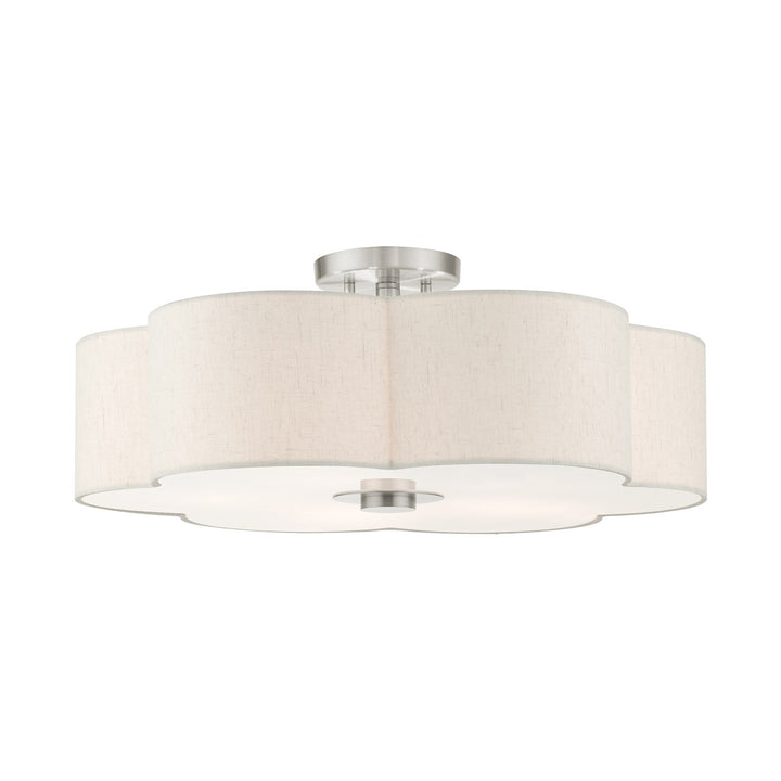 5 Light Brushed Nickel Semi Flush by Livex Lighting