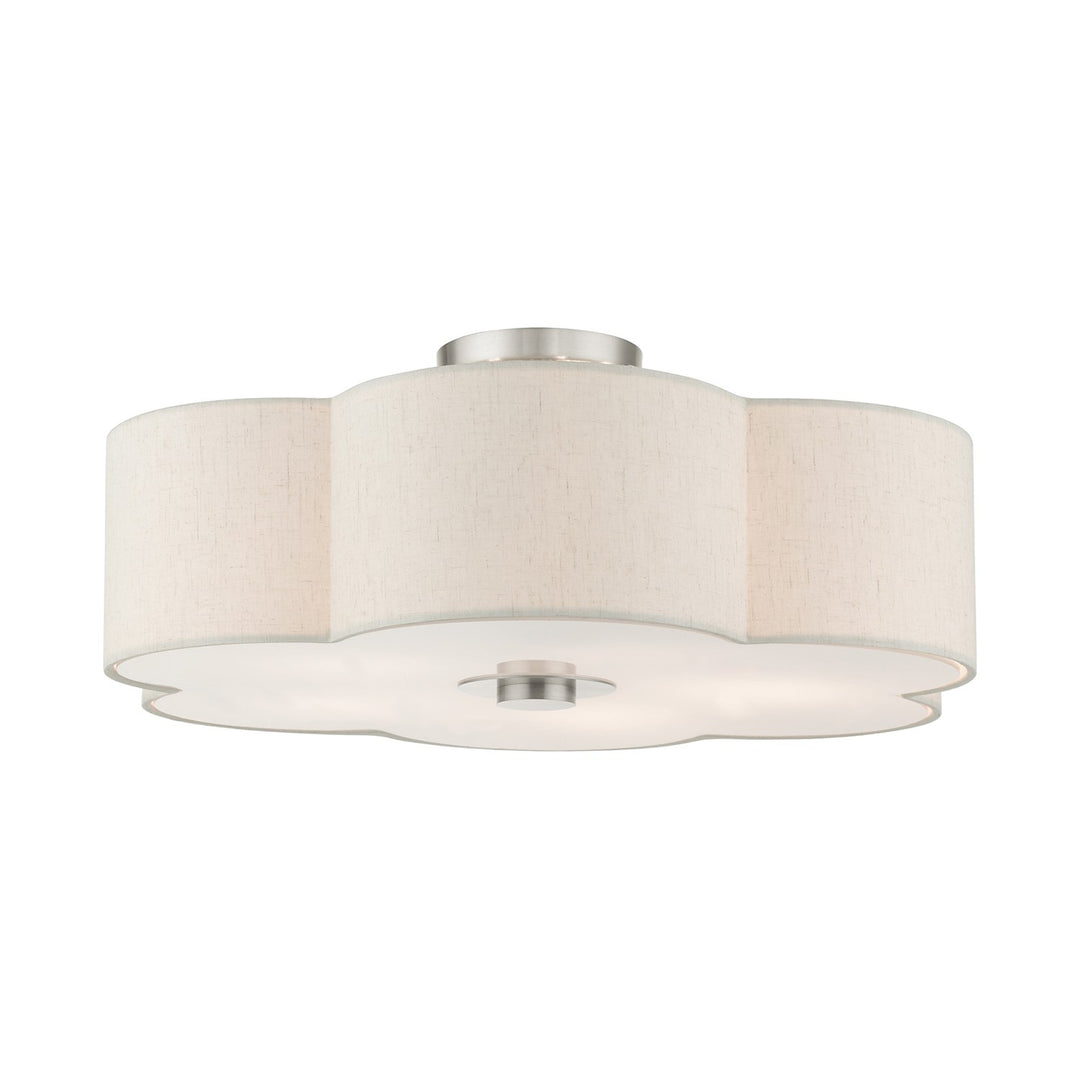 5 Light Brushed Nickel Semi Flush