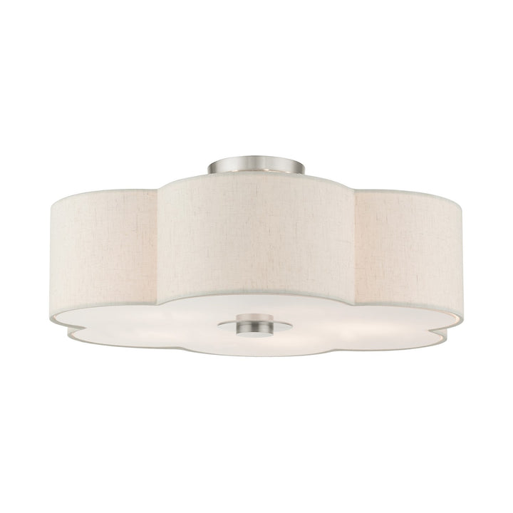 5 Light Brushed Nickel Semi Flush