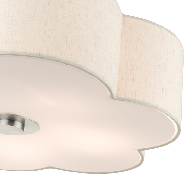 5 Light Brushed Nickel Semi Flush