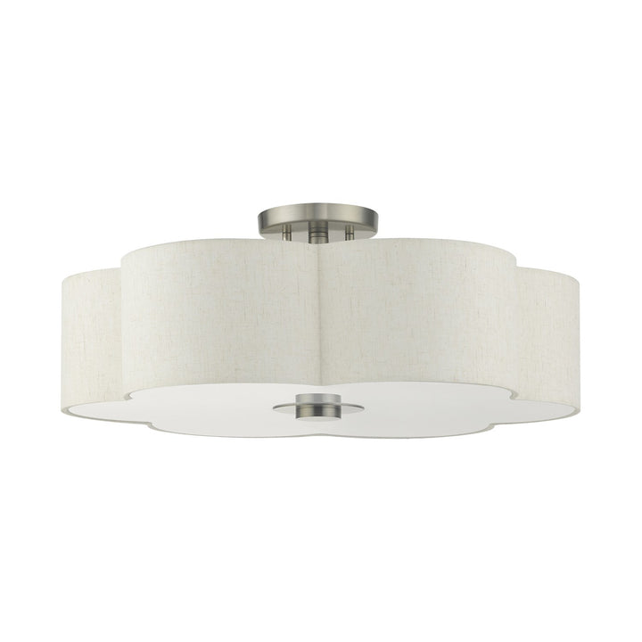 5 Light Brushed Nickel Semi Flush