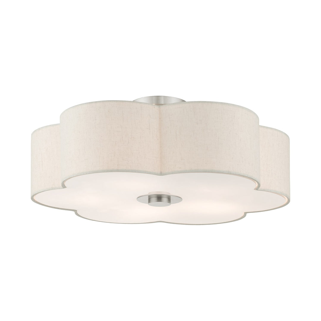 5 Light Brushed Nickel Semi Flush