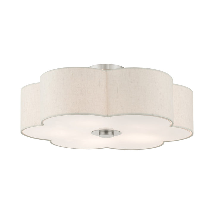 5 Light Brushed Nickel Semi Flush