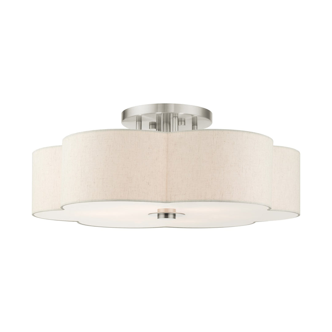 6 Light Brushed Nickel Semi Flush by Livex Lighting
