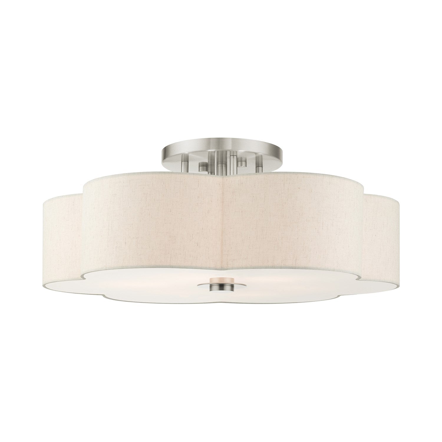 6 Light Brushed Nickel Semi Flush by Livex Lighting