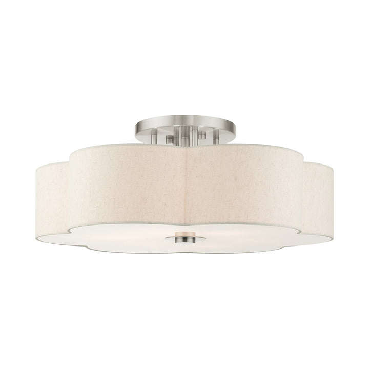 6 Light Brushed Nickel Semi Flush by Livex Lighting