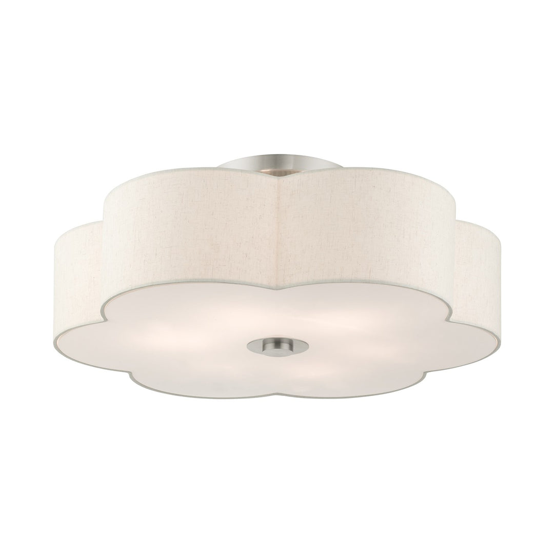 6 Light Brushed Nickel Semi Flush
