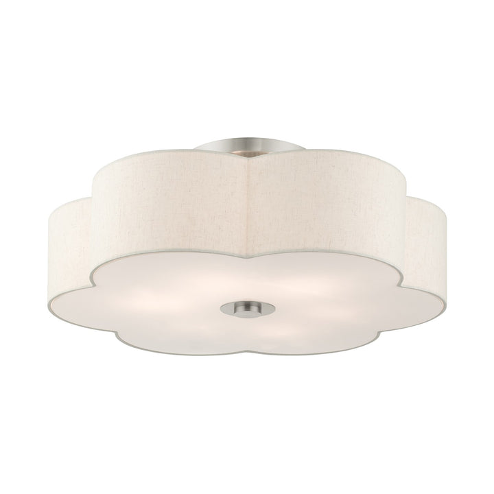 6 Light Brushed Nickel Semi Flush