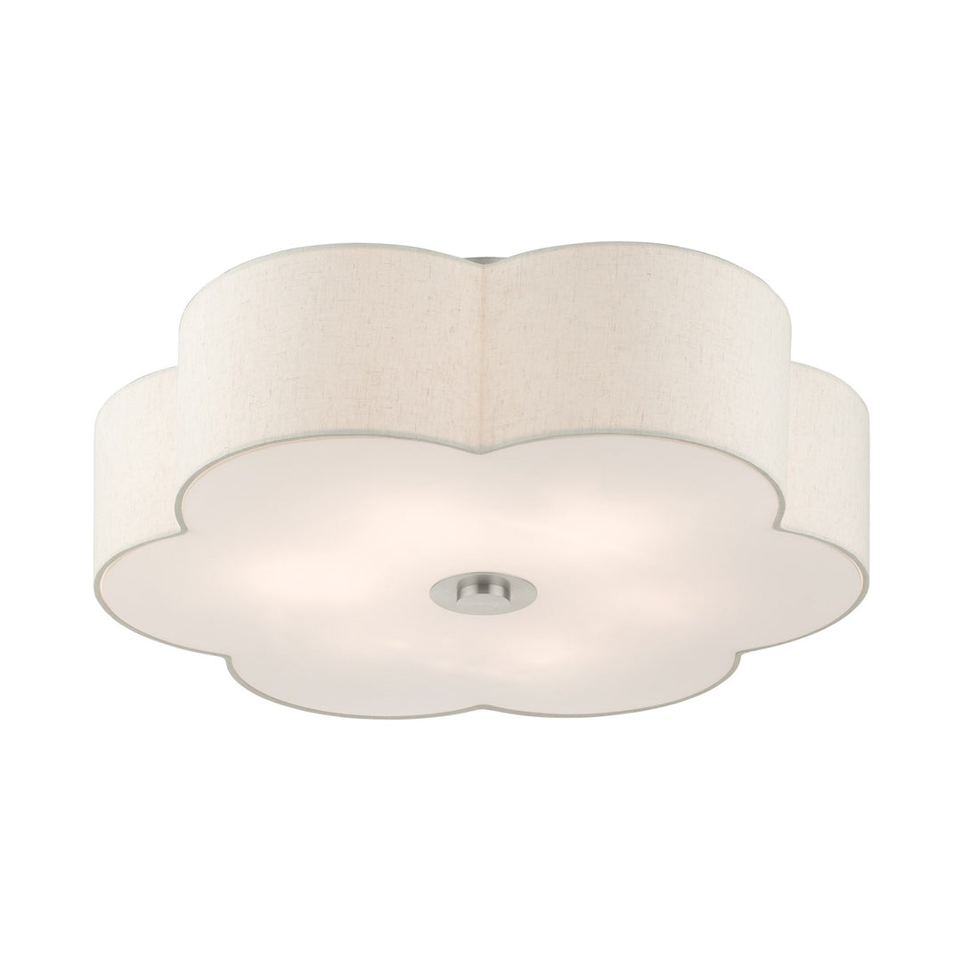 6 Light Brushed Nickel Semi Flush