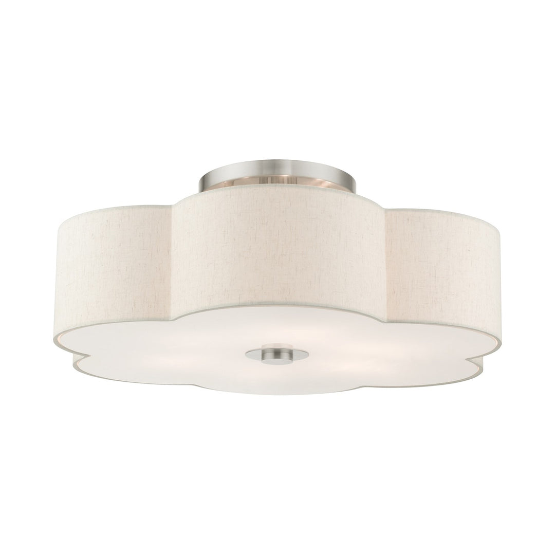 6 Light Brushed Nickel Semi Flush