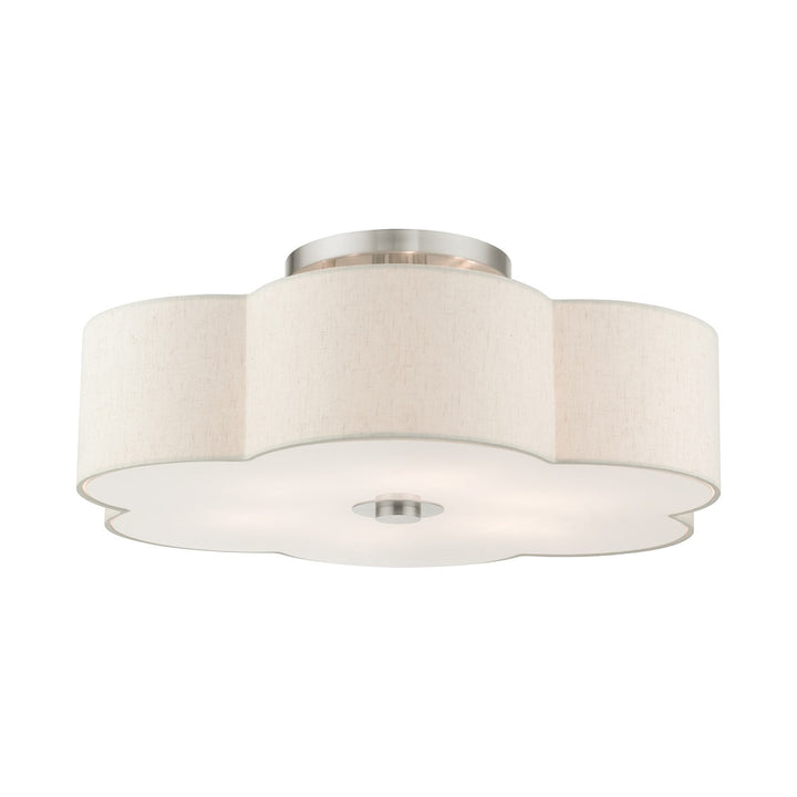 6 Light Brushed Nickel Semi Flush