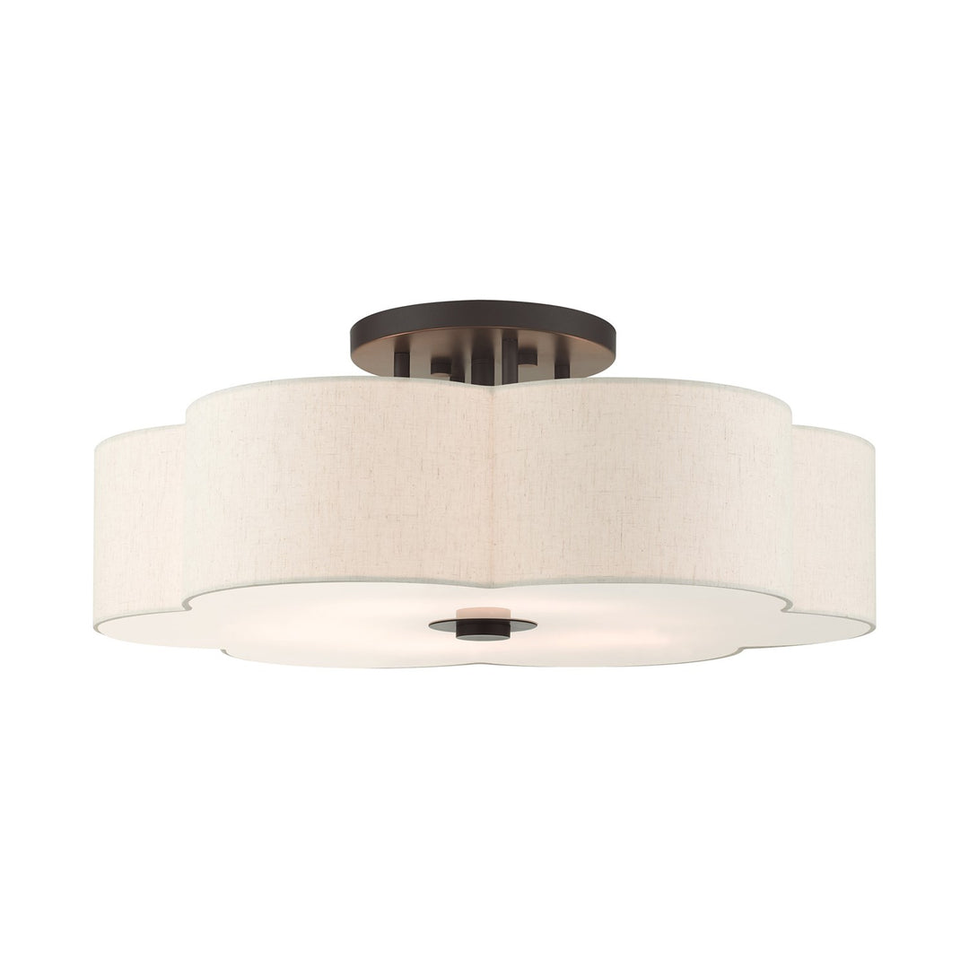 6 Light English Bronze Semi Flush by Livex Lighting