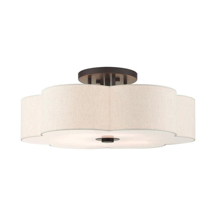 6 Light English Bronze Semi Flush by Livex Lighting