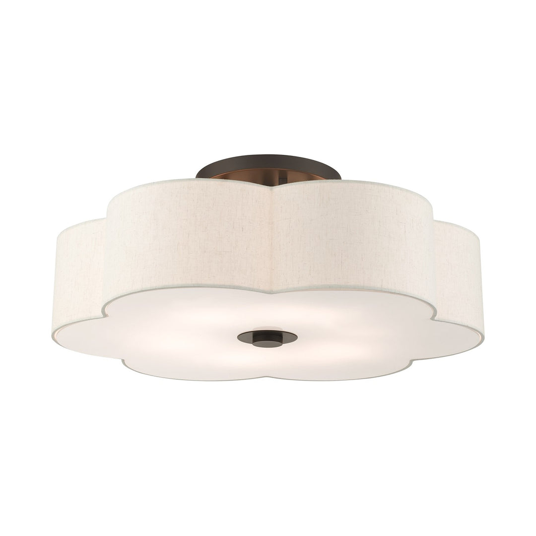 6 Light English Bronze Semi Flush