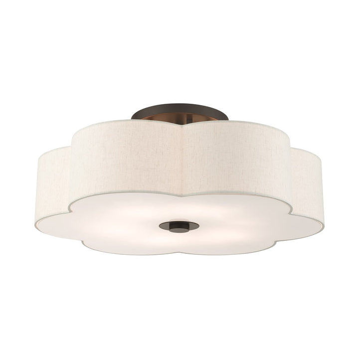 6 Light English Bronze Semi Flush