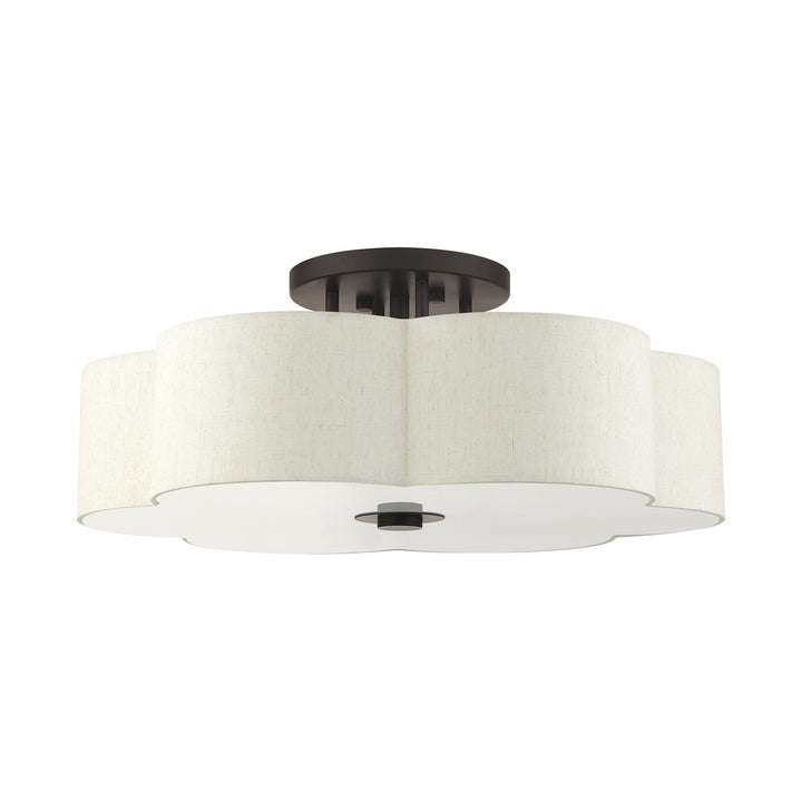 6 Light English Bronze Semi Flush