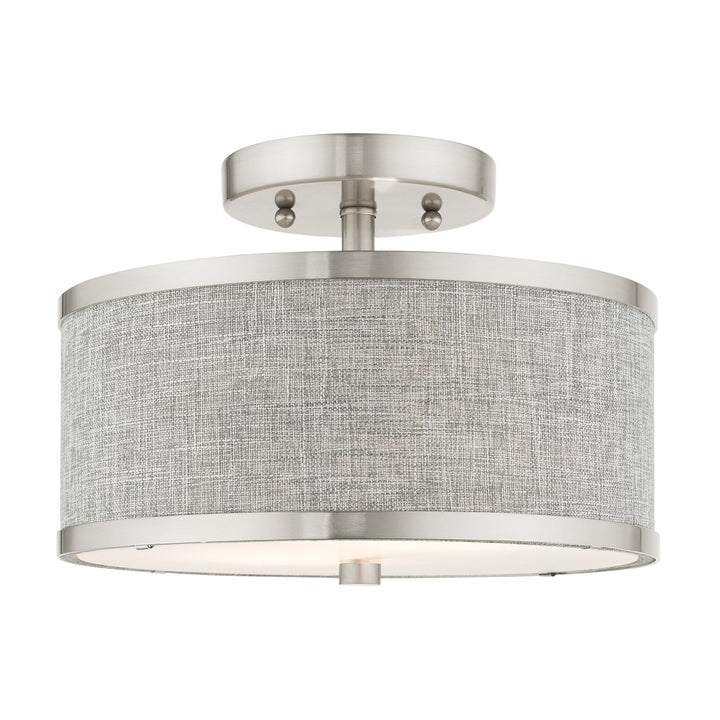 2 Light Brushed Nickel Semi Flush by Livex Lighting