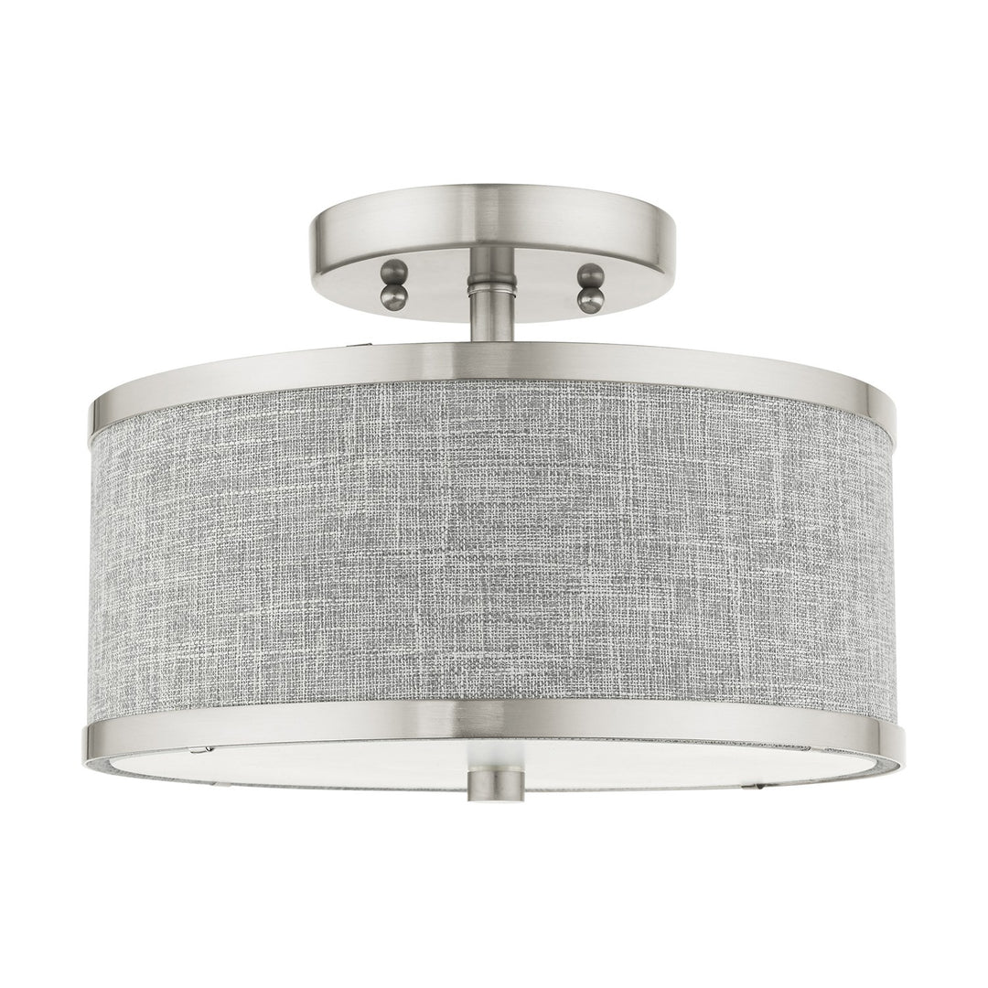 2 Light Brushed Nickel Semi Flush