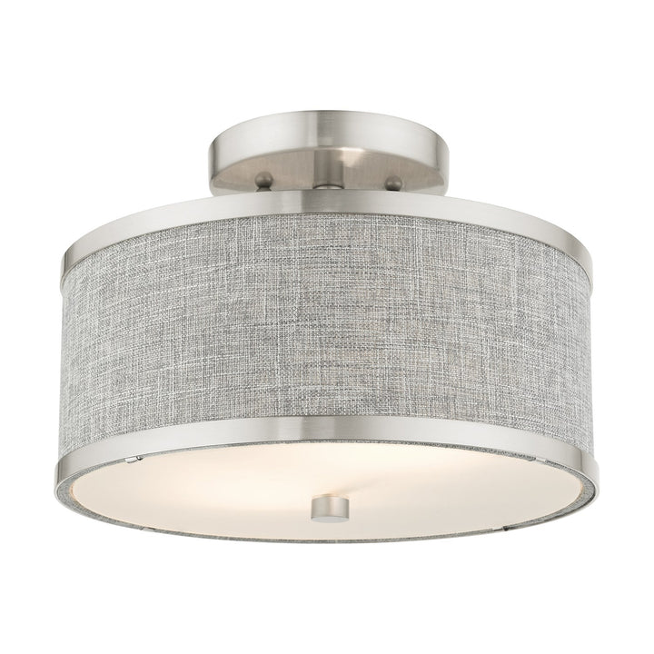 2 Light Brushed Nickel Semi Flush