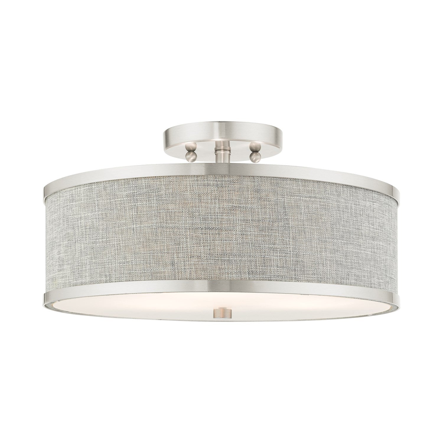 3 Light Brushed Nickel Semi Flush by Livex Lighting