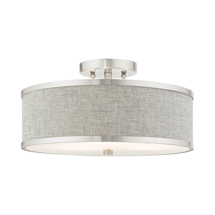 3 Light Brushed Nickel Semi Flush by Livex Lighting