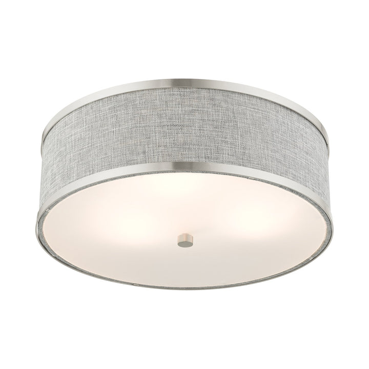 3 Light Brushed Nickel Semi Flush