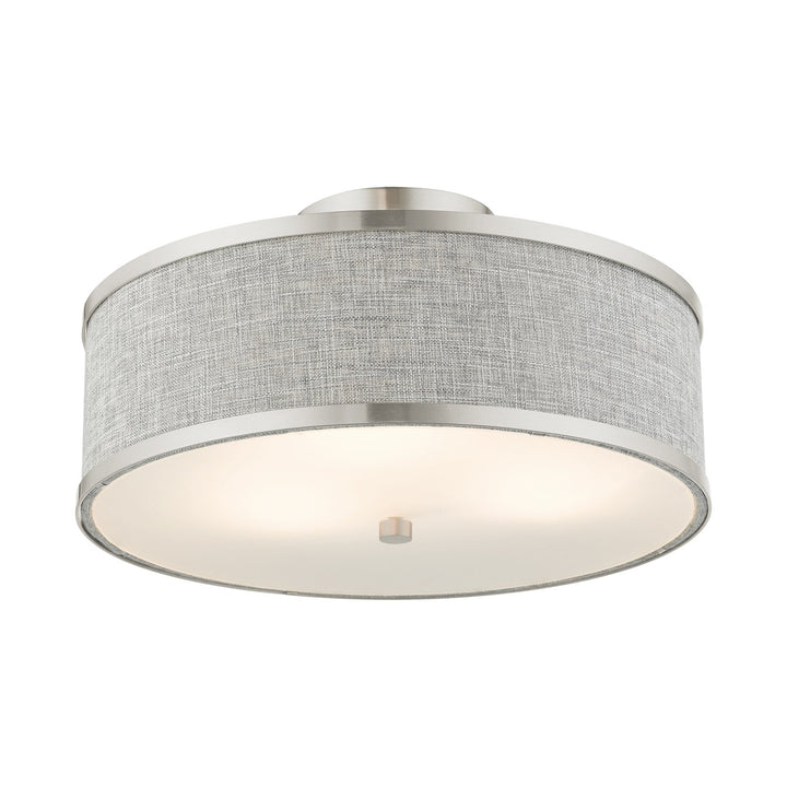 3 Light Brushed Nickel Semi Flush