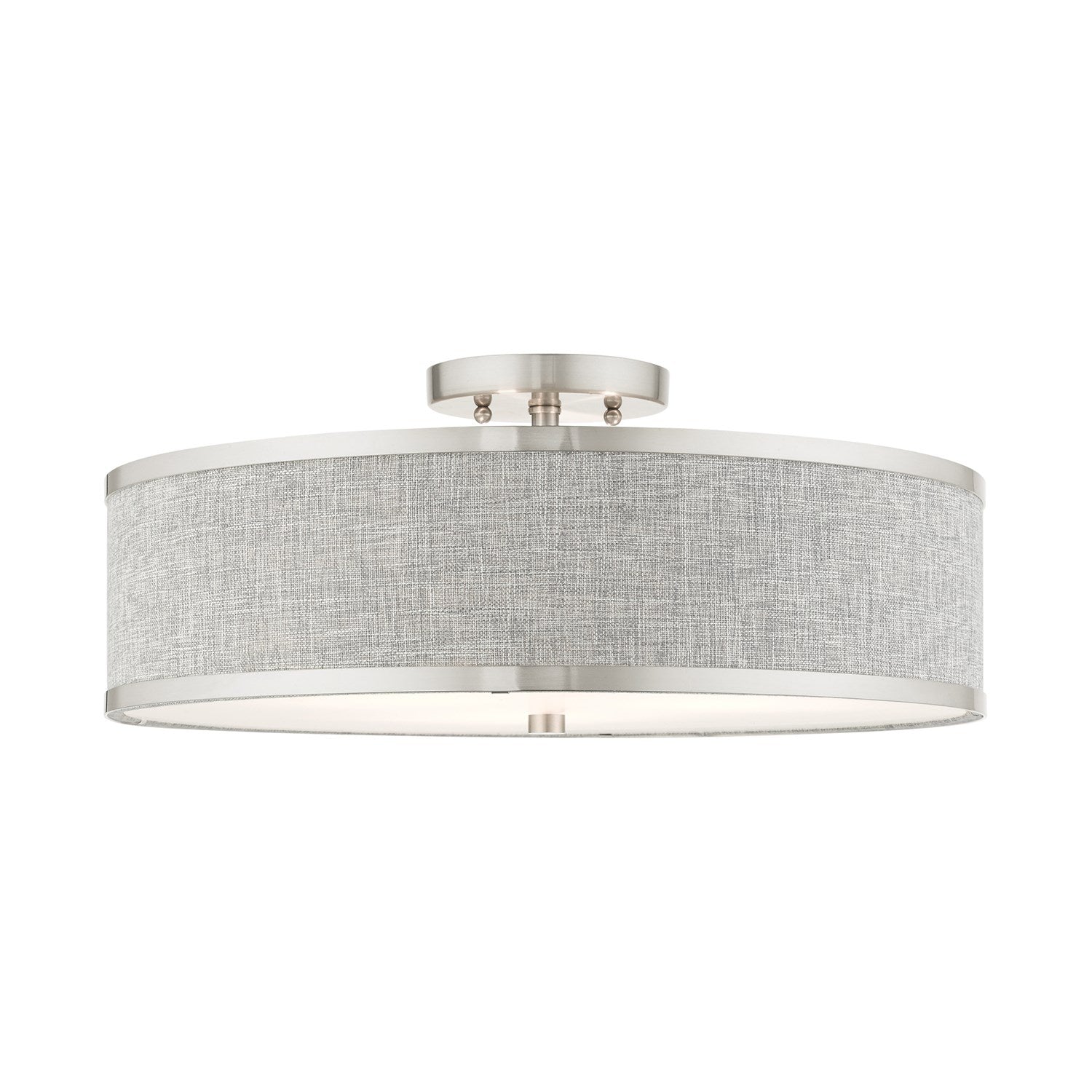 3 Light Brushed Nickel Semi Flush by Livex Lighting