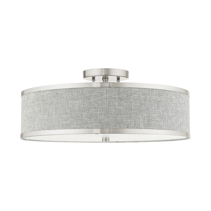 3 Light Brushed Nickel Semi Flush