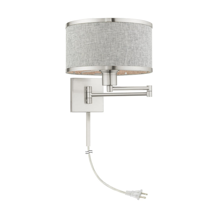 1 Light Brushed Nickel Swing Arm Wall Lamp by Livex Lighting