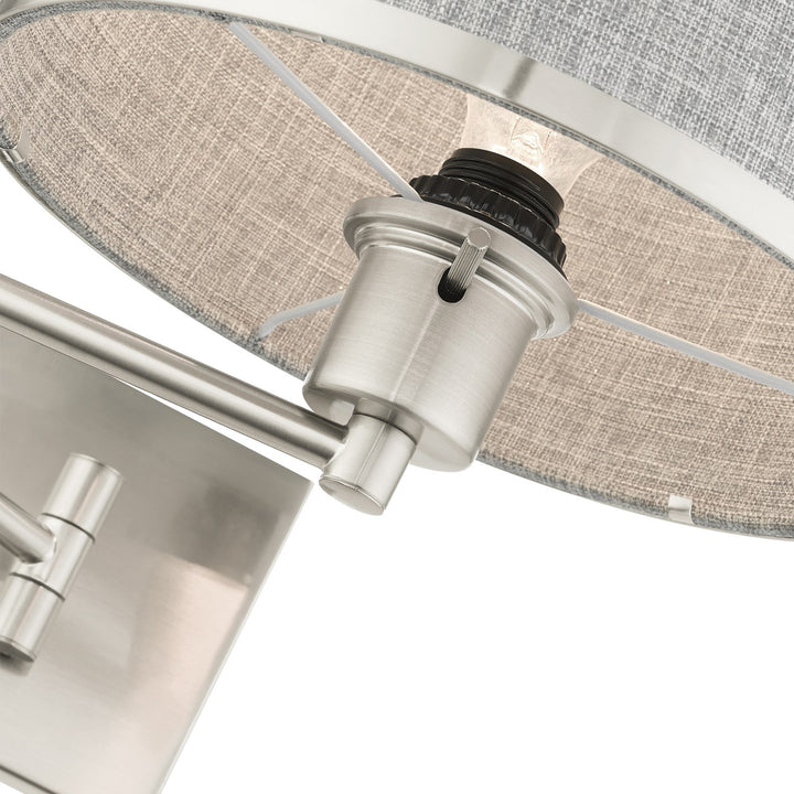 1 Light Brushed Nickel Swing Arm Wall Lamp