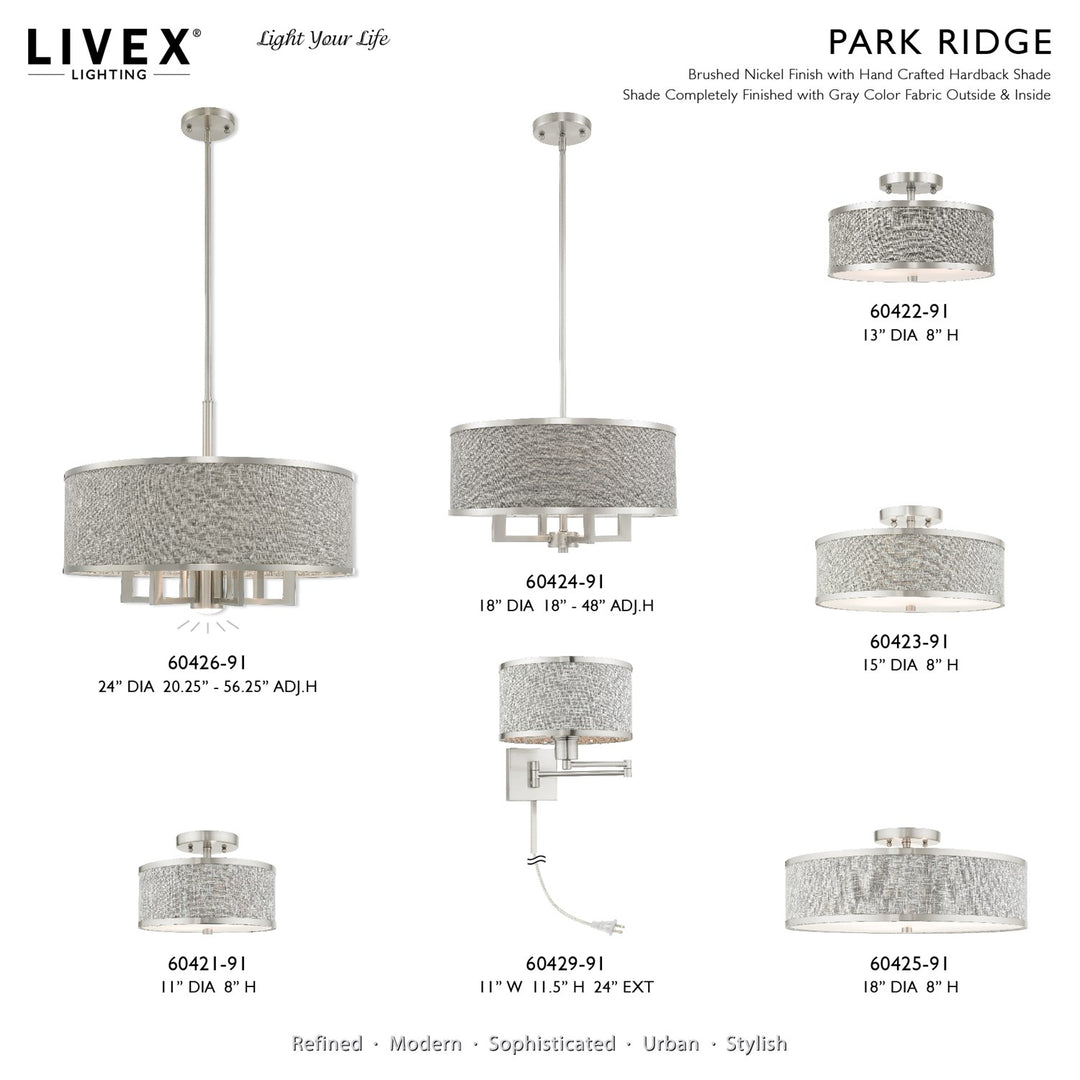 1 Light Brushed Nickel Swing Arm Wall Lamp