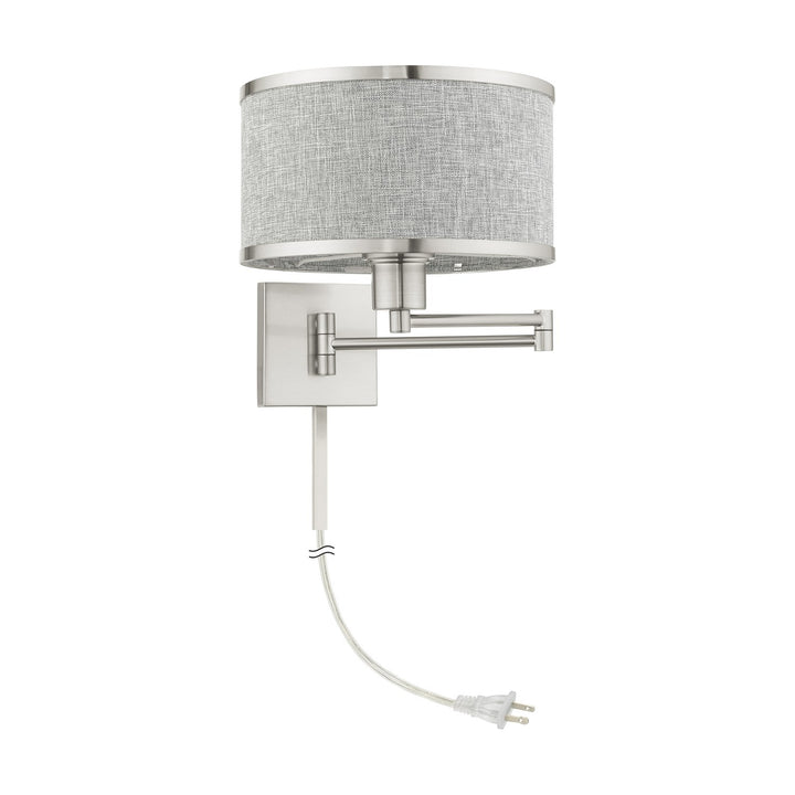1 Light Brushed Nickel Swing Arm Wall Lamp