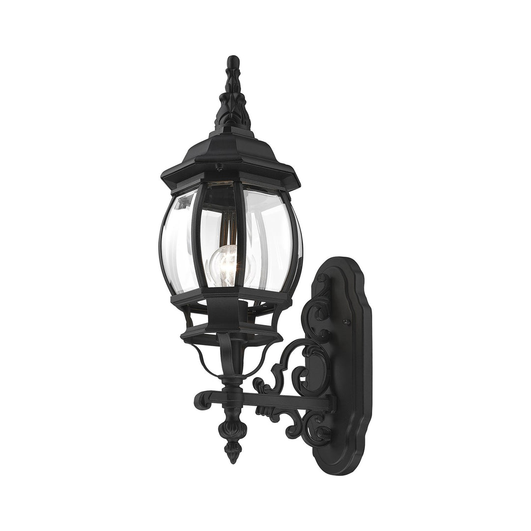 1 Light Textured Black Outdoor Wall Lantern