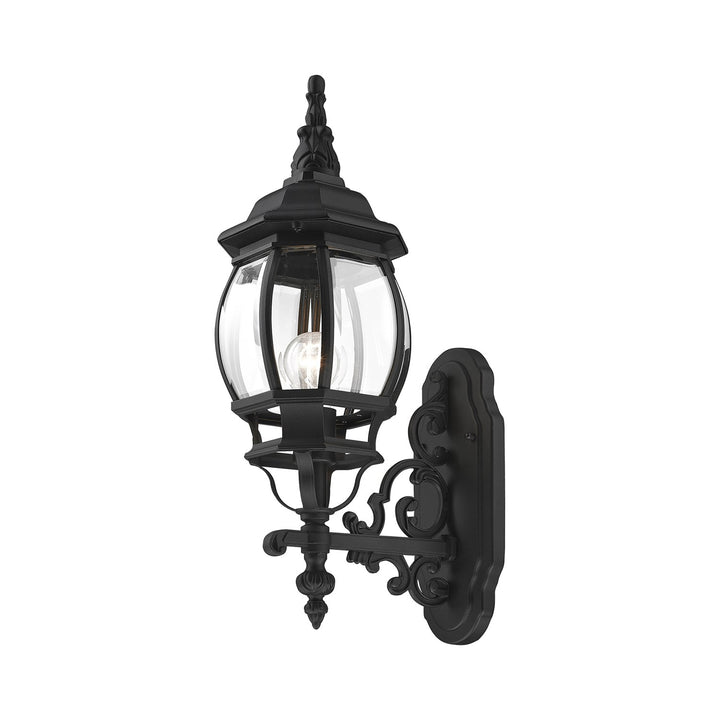 1 Light Textured Black Outdoor Wall Lantern