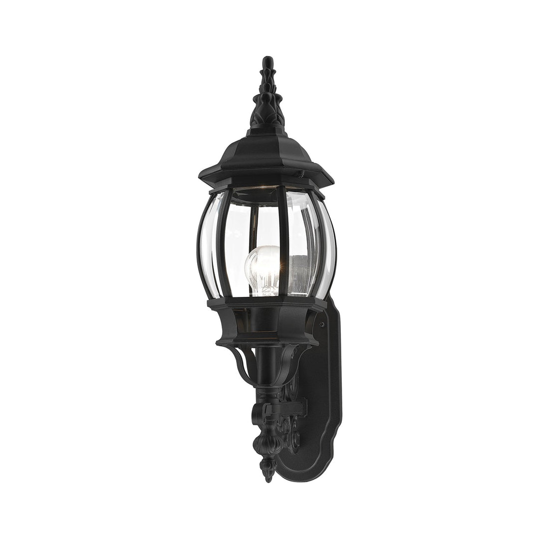 1 Light Textured Black Outdoor Wall Lantern