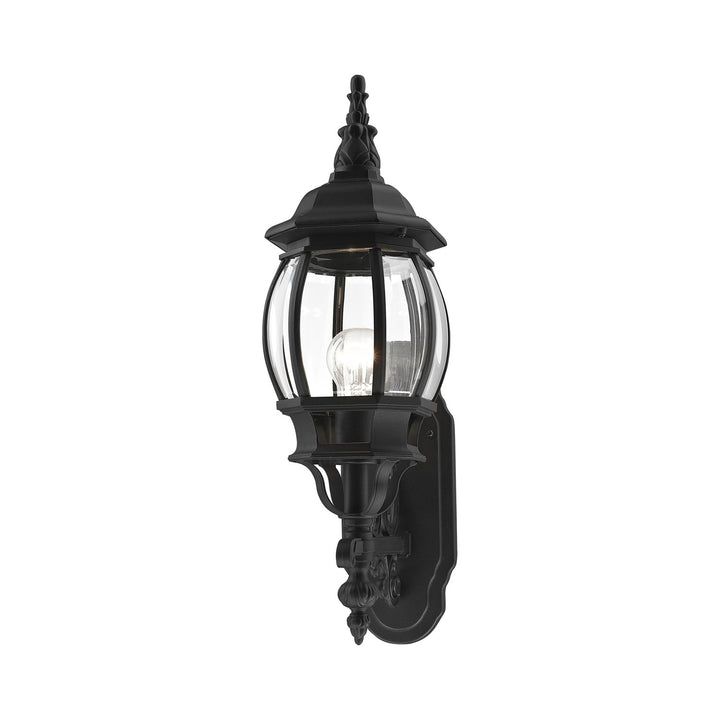 1 Light Textured Black Outdoor Wall Lantern