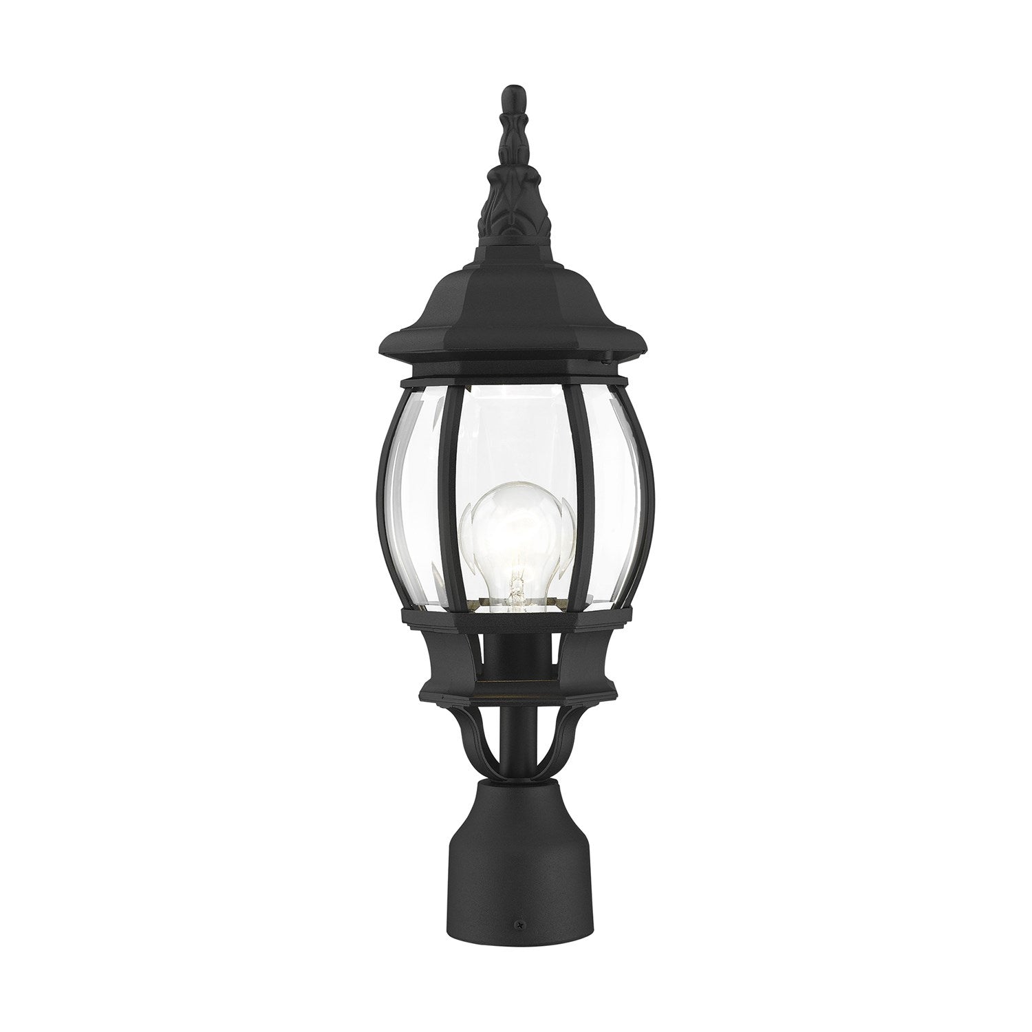 1 Light Textured Black Outdoor Post Top Lantern by Livex Lighting