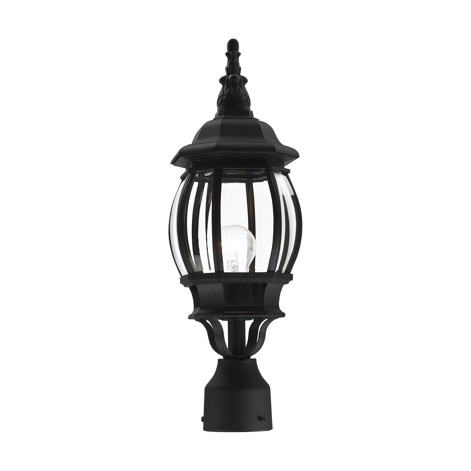 1 Light Textured Black Outdoor Post Top Lantern