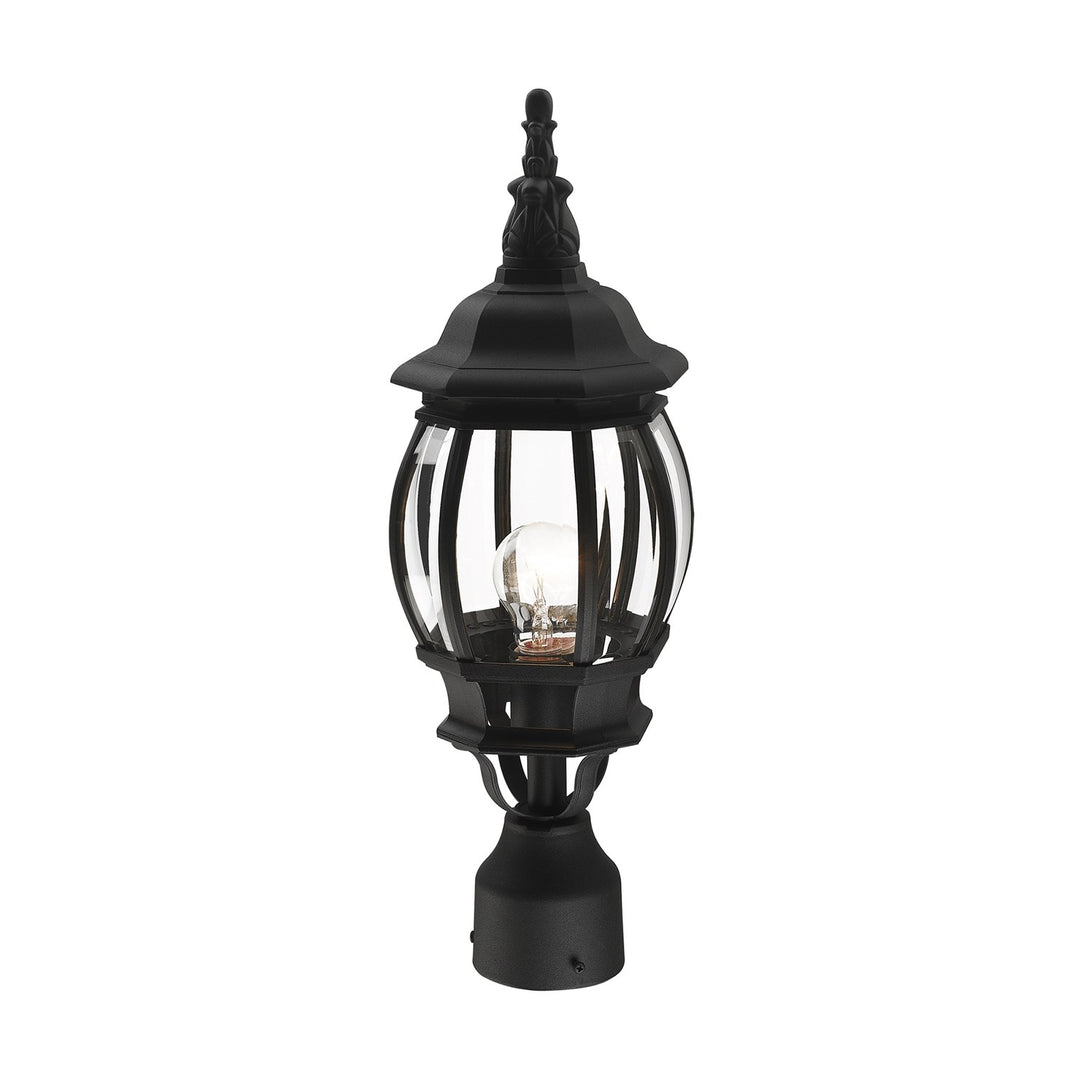1 Light Textured Black Outdoor Post Top Lantern