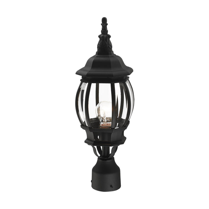 1 Light Textured Black Outdoor Post Top Lantern
