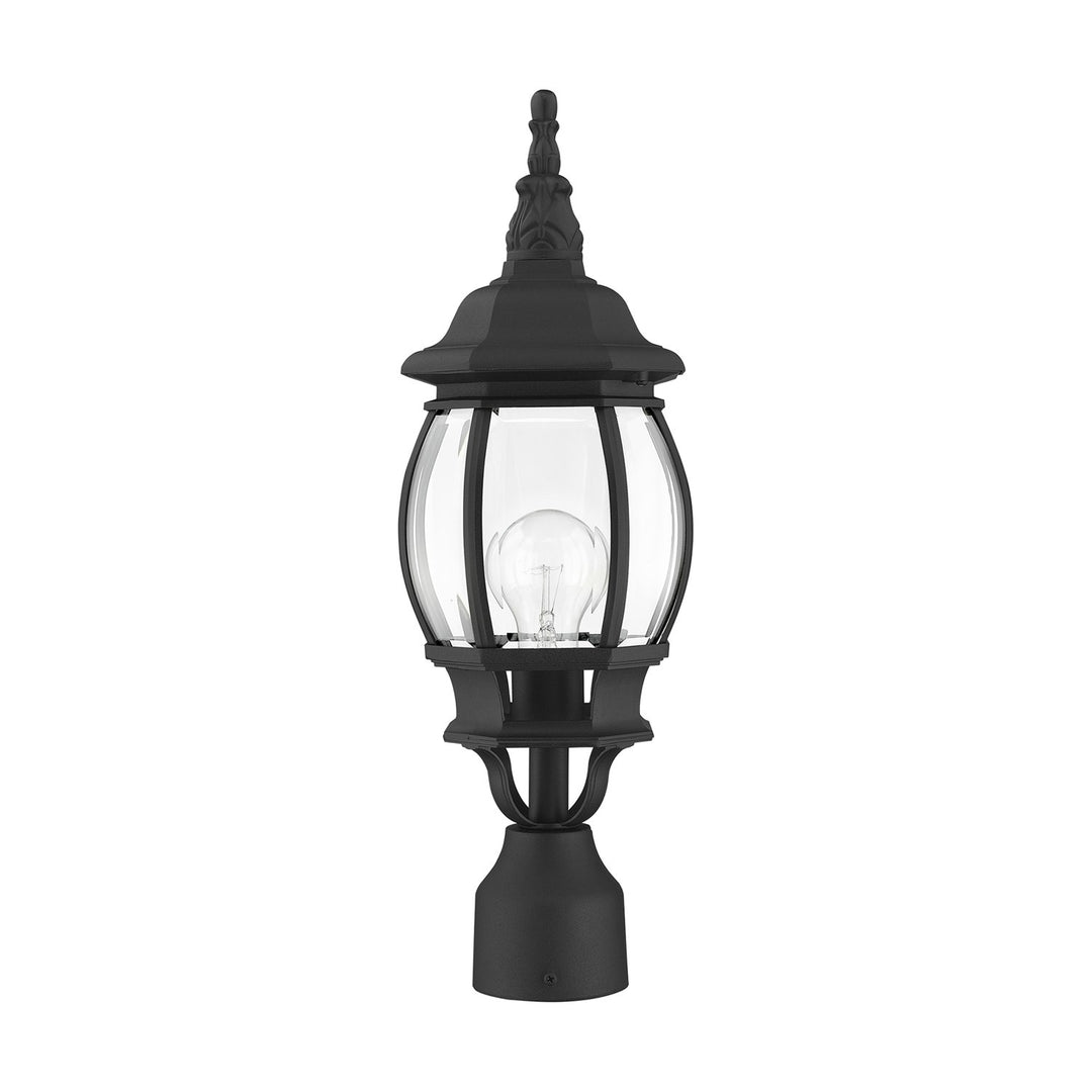 1 Light Textured Black Outdoor Post Top Lantern