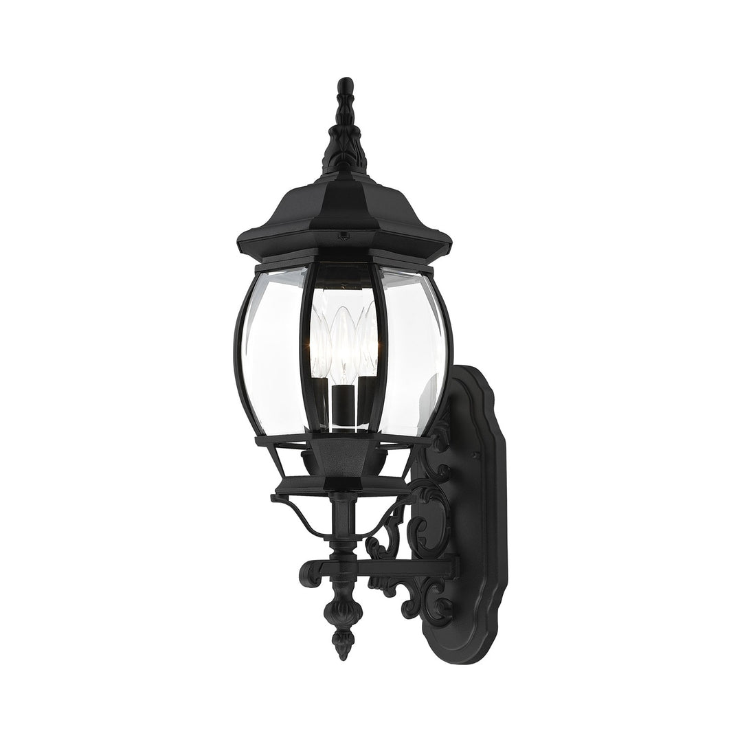 3 Light Textured Black Outdoor Wall Lantern by Livex Lighting