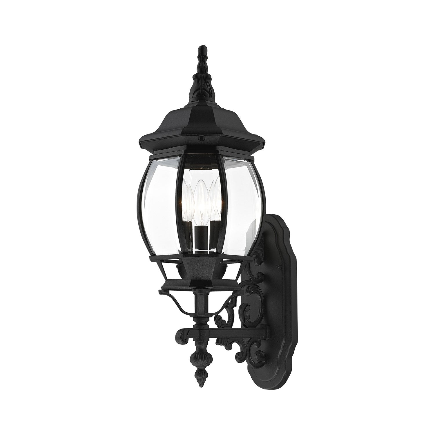 3 Light Textured Black Outdoor Wall Lantern by Livex Lighting
