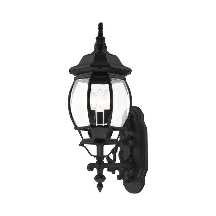 3 Light Textured Black Outdoor Wall Lantern by Livex Lighting