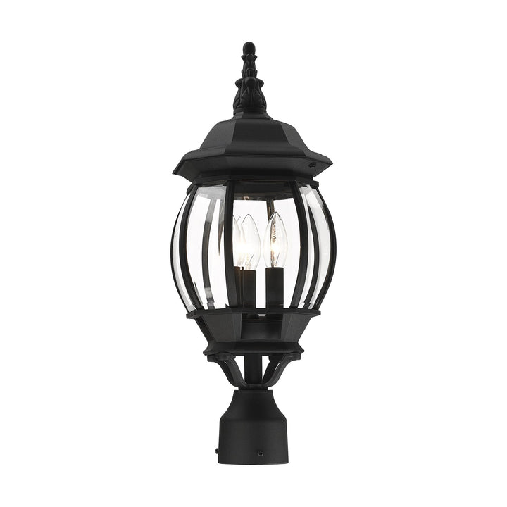 3 Light Textured Black Outdoor Post Top Lantern