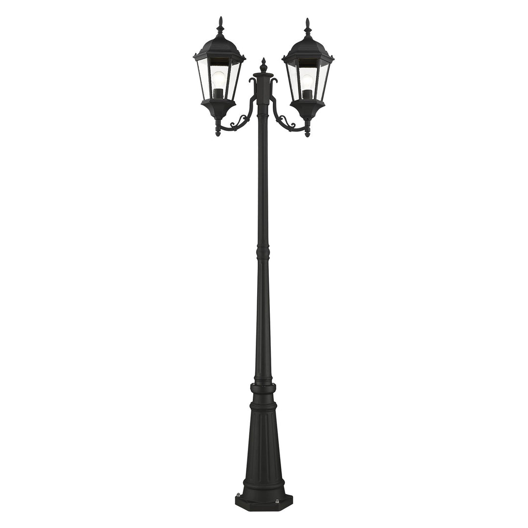 2 Light Textured Black Outdoor Post Light by Livex Lighting