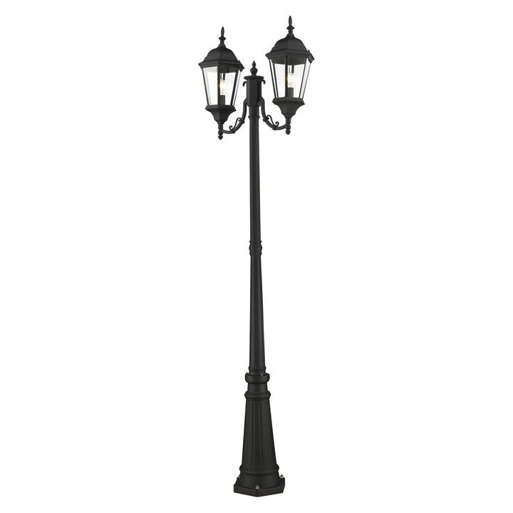 2 Light Textured Black Outdoor Post Light