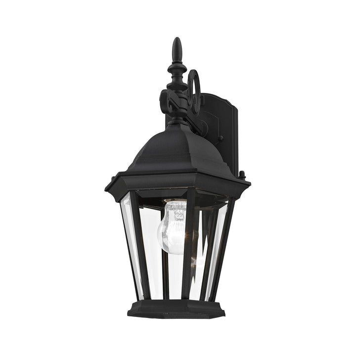 1 Light Textured Black Outdoor Wall Lantern